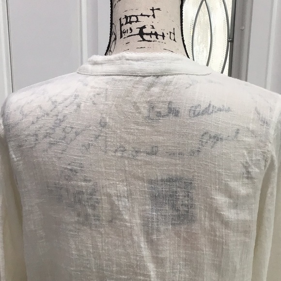 🆕 MNG Embroidered Aztec Blouse Split Neckline 3/4 Sleeves Cream NWOT - Picture 10 of 12